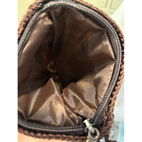 Handcrafted Panama Beaded Wooden Crossbody Bag With Floral Design & Zipper‎ - Picture 4 of 12